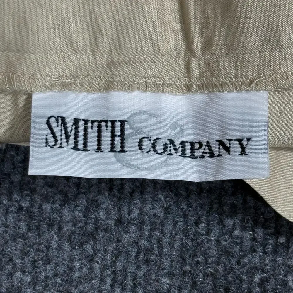 Smith & Company Shorts Womens 14 Beige Twill Pleated Bermuda Made USA Casual